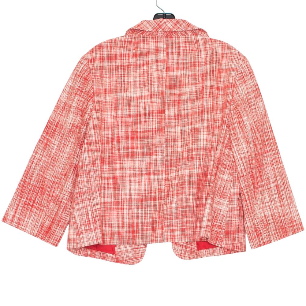 Talbots Linen Blend Blazer Business Casual 3/4 Sleeve Career Office Open Pink 14 - Picture 4 of 9